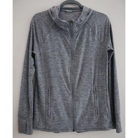 Athleta Women's Sz S Gray Heather Pacifica Illume UPF Relaxed Hooded Jacket - Picture 1 of 12